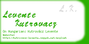 levente kutrovacz business card